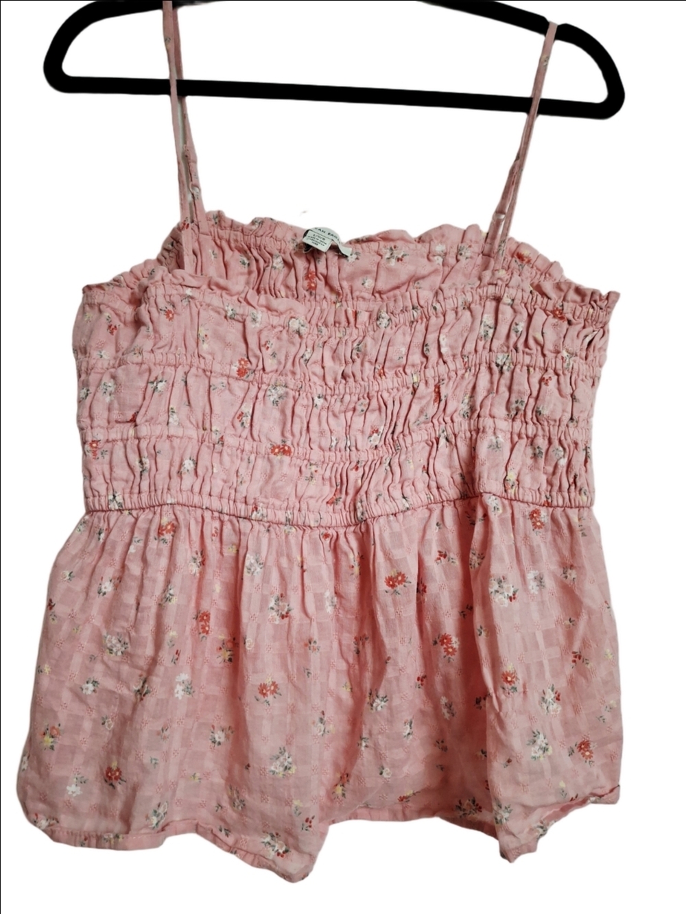 American Eagle Outfitters Pink Floral Smocked Camisole Feminjne Summer